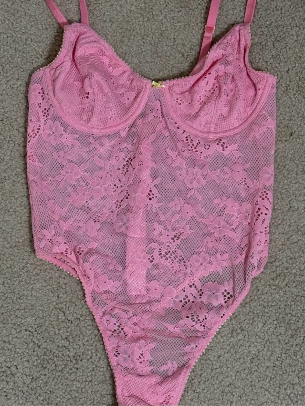Pink Lace One-Piece Bodysuit for Kids